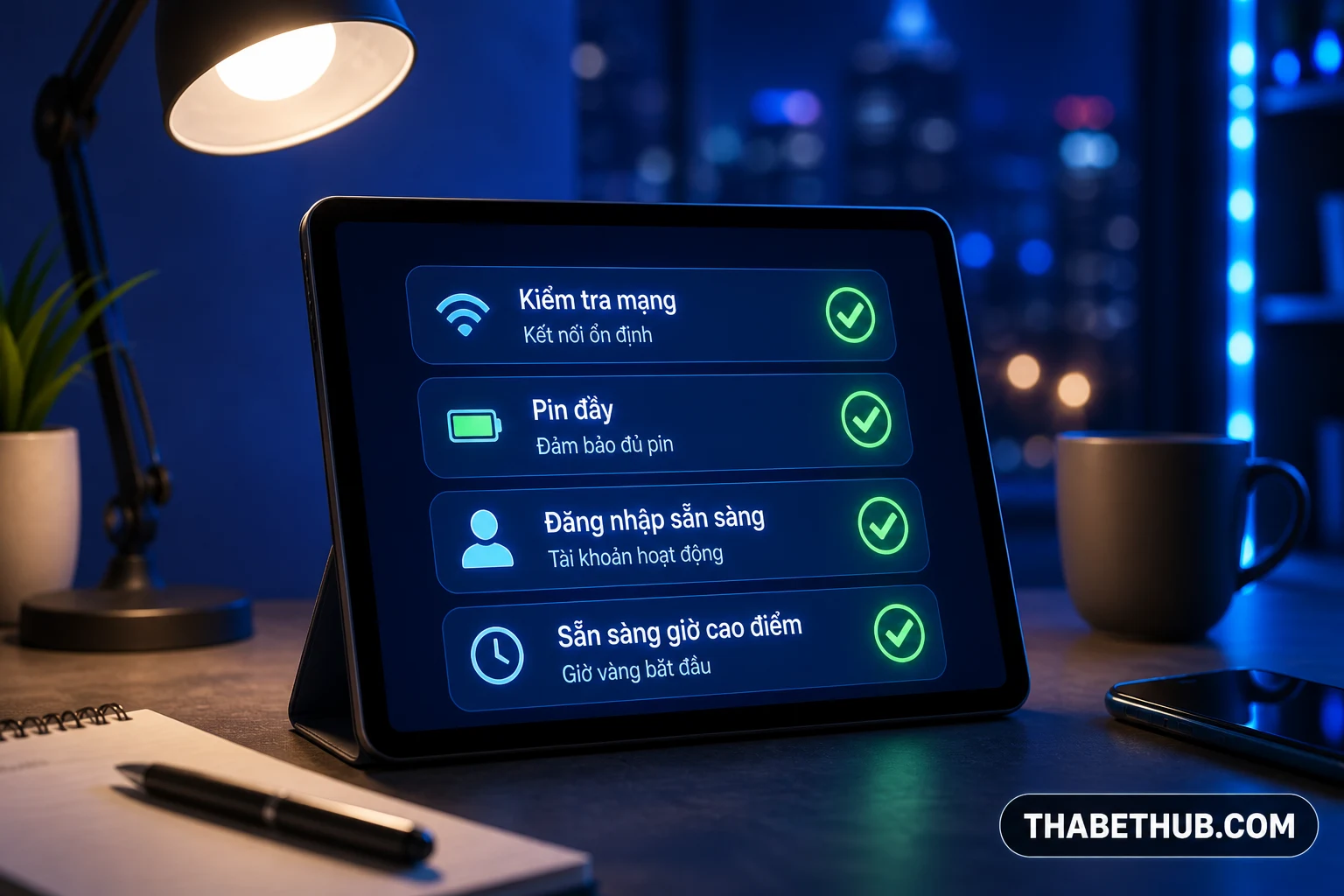 Ảnh hưởng tới mạng, bàn live và thao tác tiền — minh họa ThabetHub