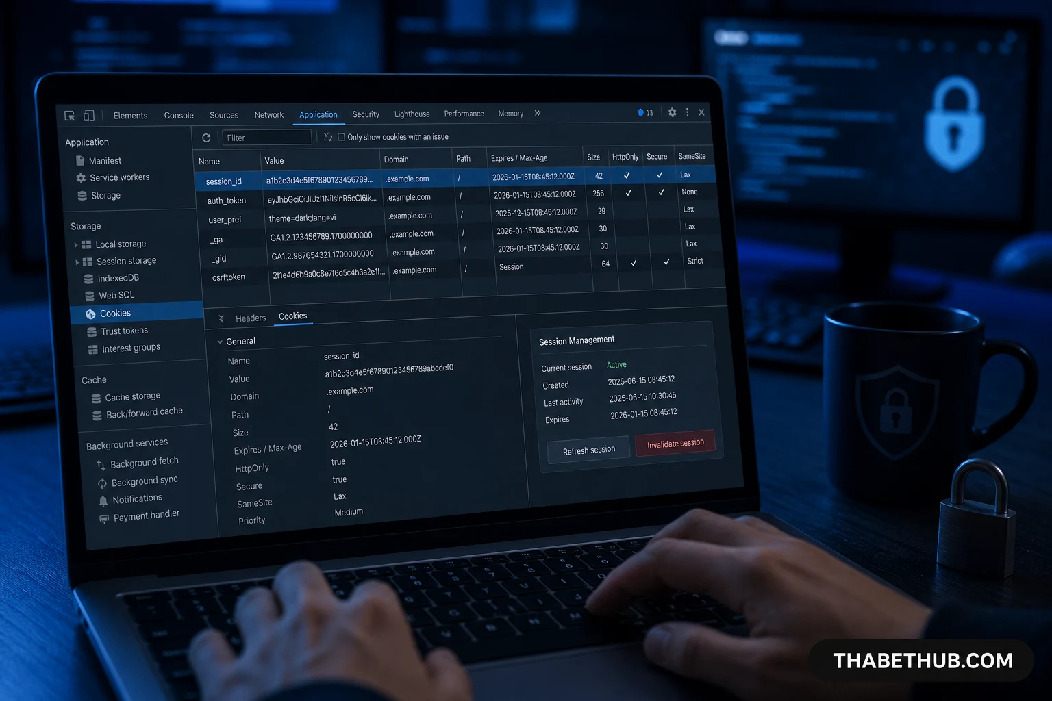 Cookie và phiên đăng nhập là gì — minh họa ThabetHub Cookie và phiên đăng nhập là gì — minh họa ThabetHub