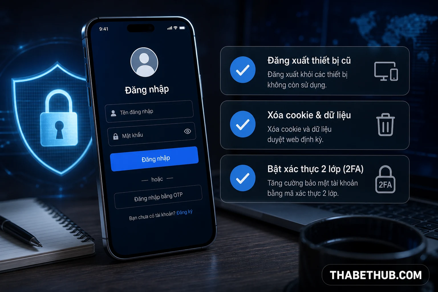 Rủi ro thường gặp với phiên đăng nhập — minh họa ThabetHub Rủi ro thường gặp với phiên đăng nhập — minh họa ThabetHub