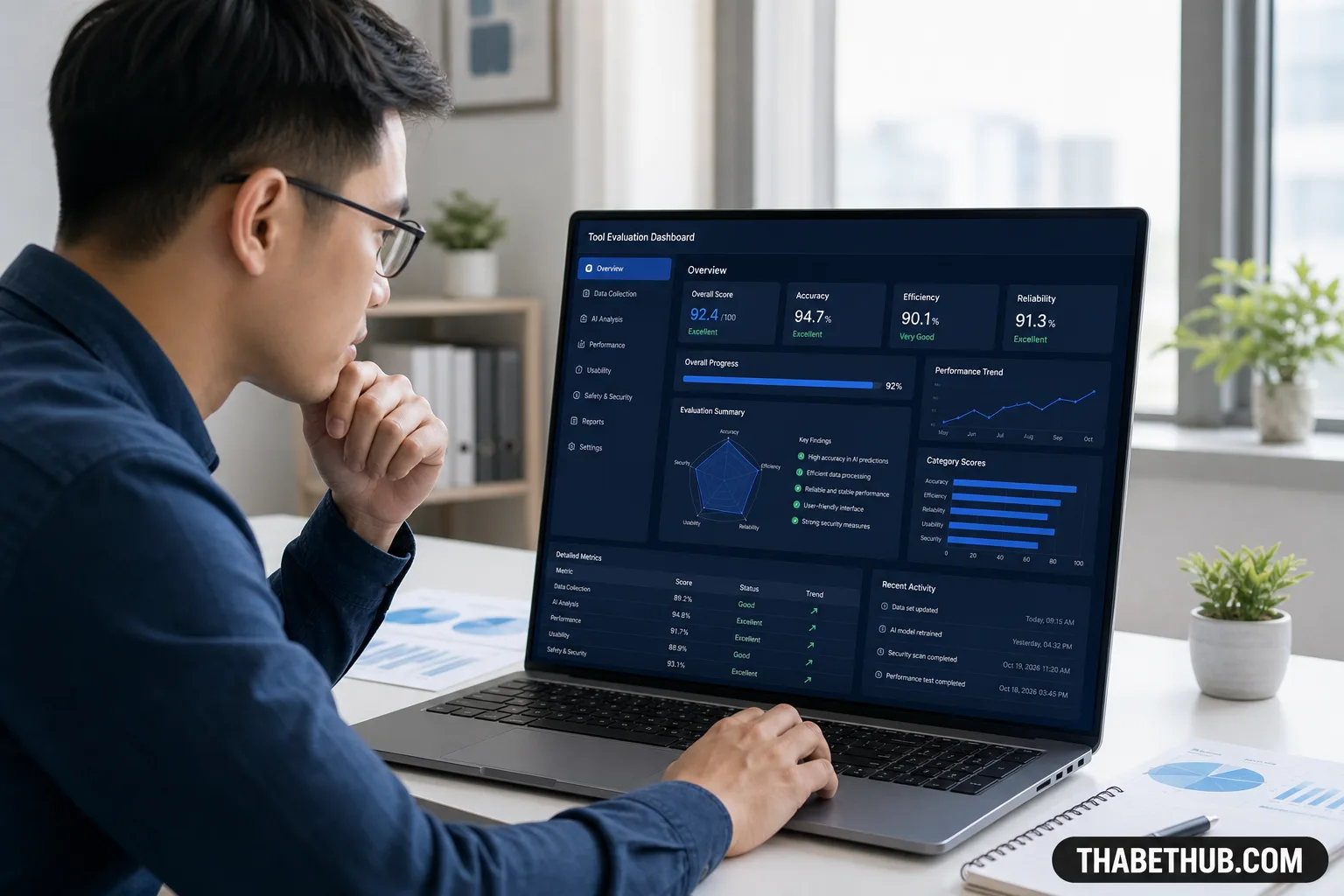 Bảng điểm tổng quan theo 7 tiêu chí — minh họa ThabetHub Bảng điểm tổng quan theo 7 tiêu chí — minh họa ThabetHub