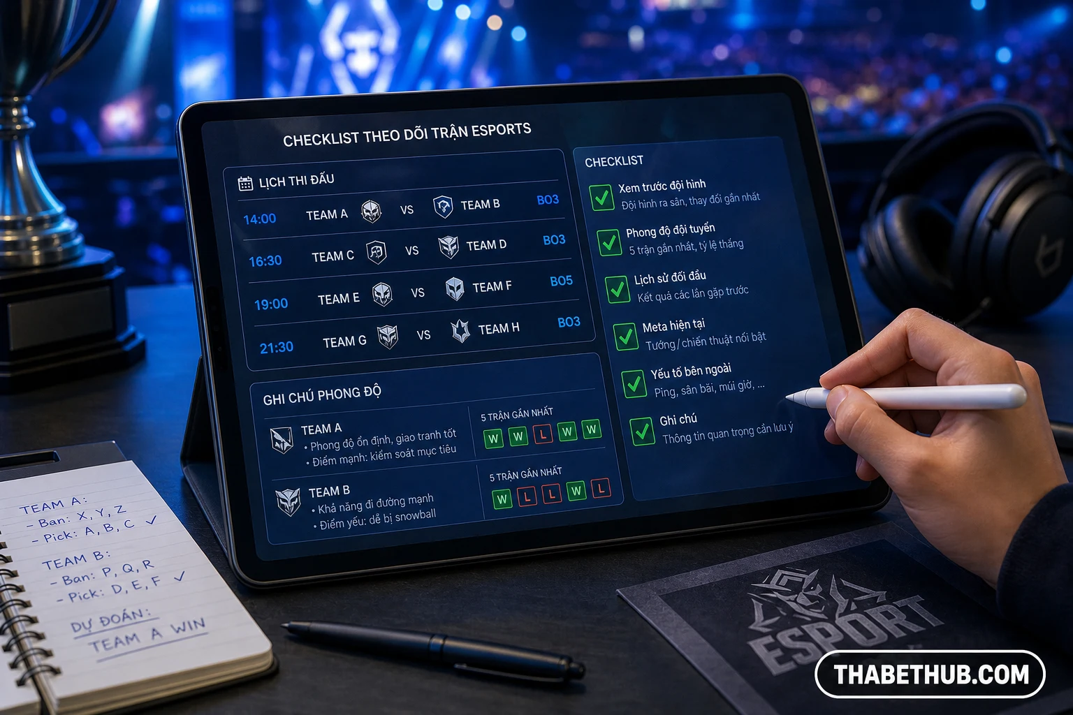 Các loại kèo phổ biến Dota 2 — minh họa ThabetHub