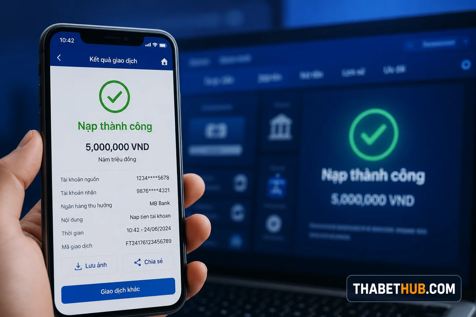 Chuẩn bị trước khi nạp tiền — minh họa ThabetHub