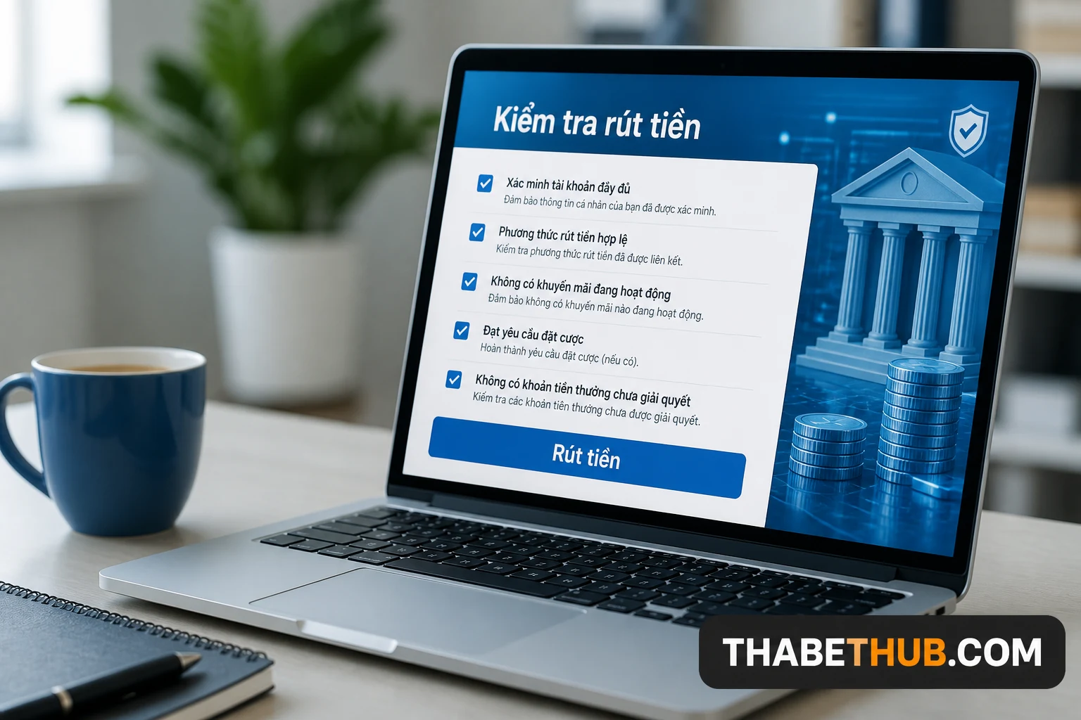 Điều kiện cần đủ trước khi rút tiền — minh họa ThabetHub Điều kiện cần đủ trước khi rút tiền — minh họa ThabetHub