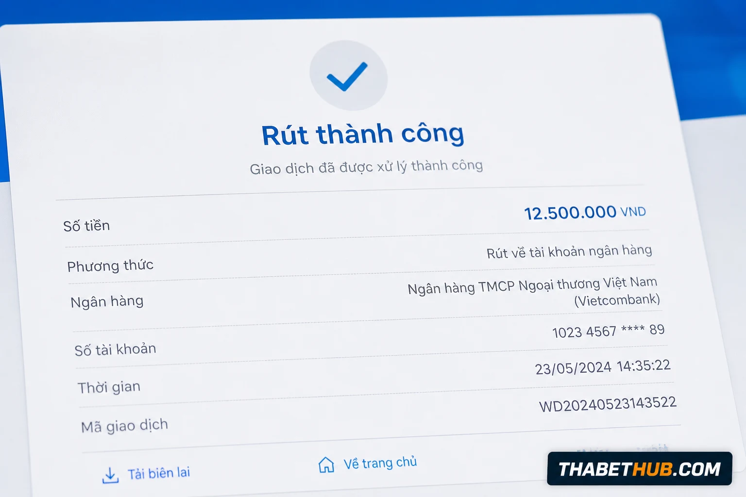 Các bước rút tiền thabet — minh họa ThabetHub Các bước rút tiền thabet — minh họa ThabetHub