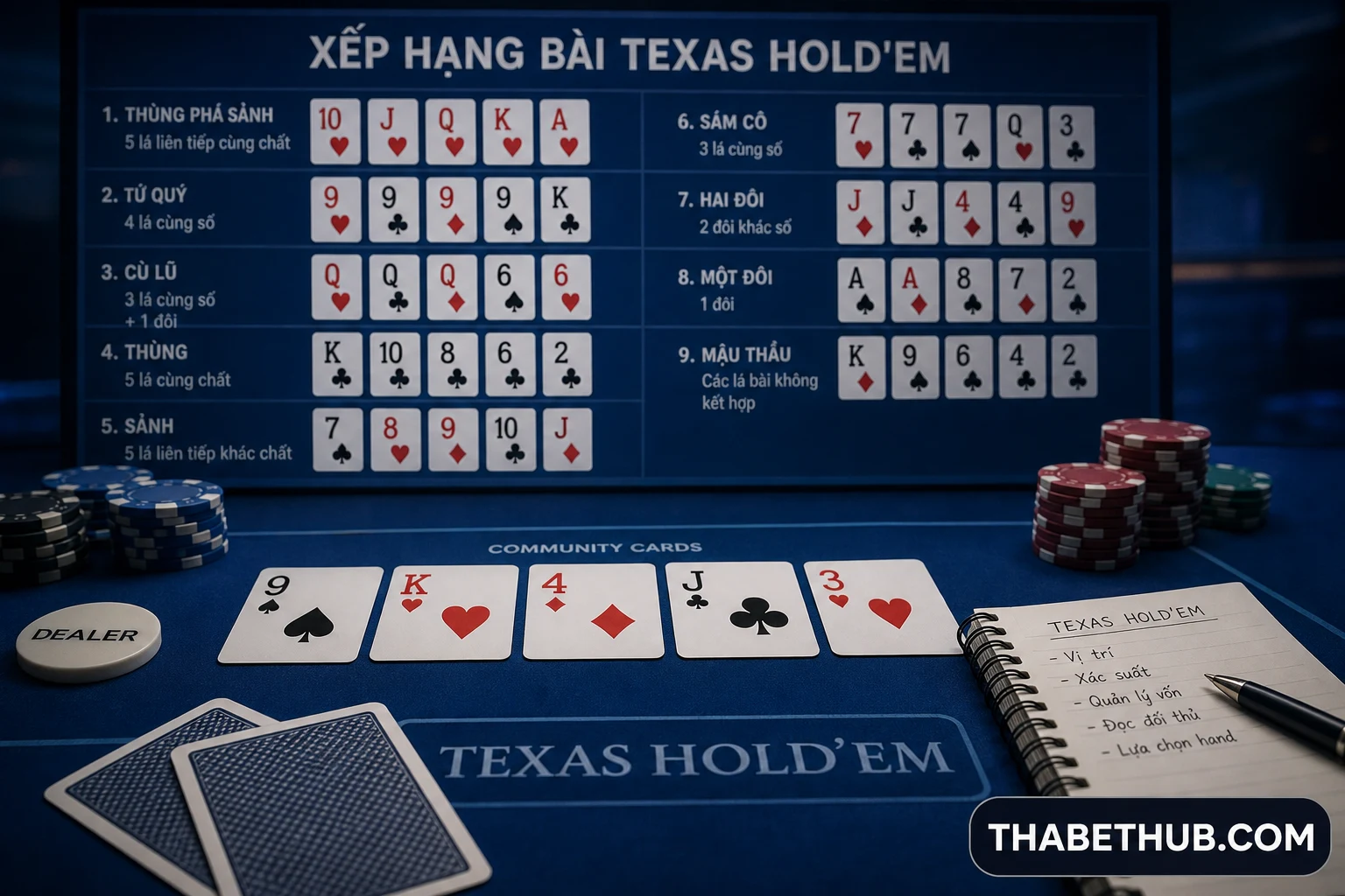 Poker khác các trò casino khác ở điểm cốt lõi nào — minh họa ThabetHub