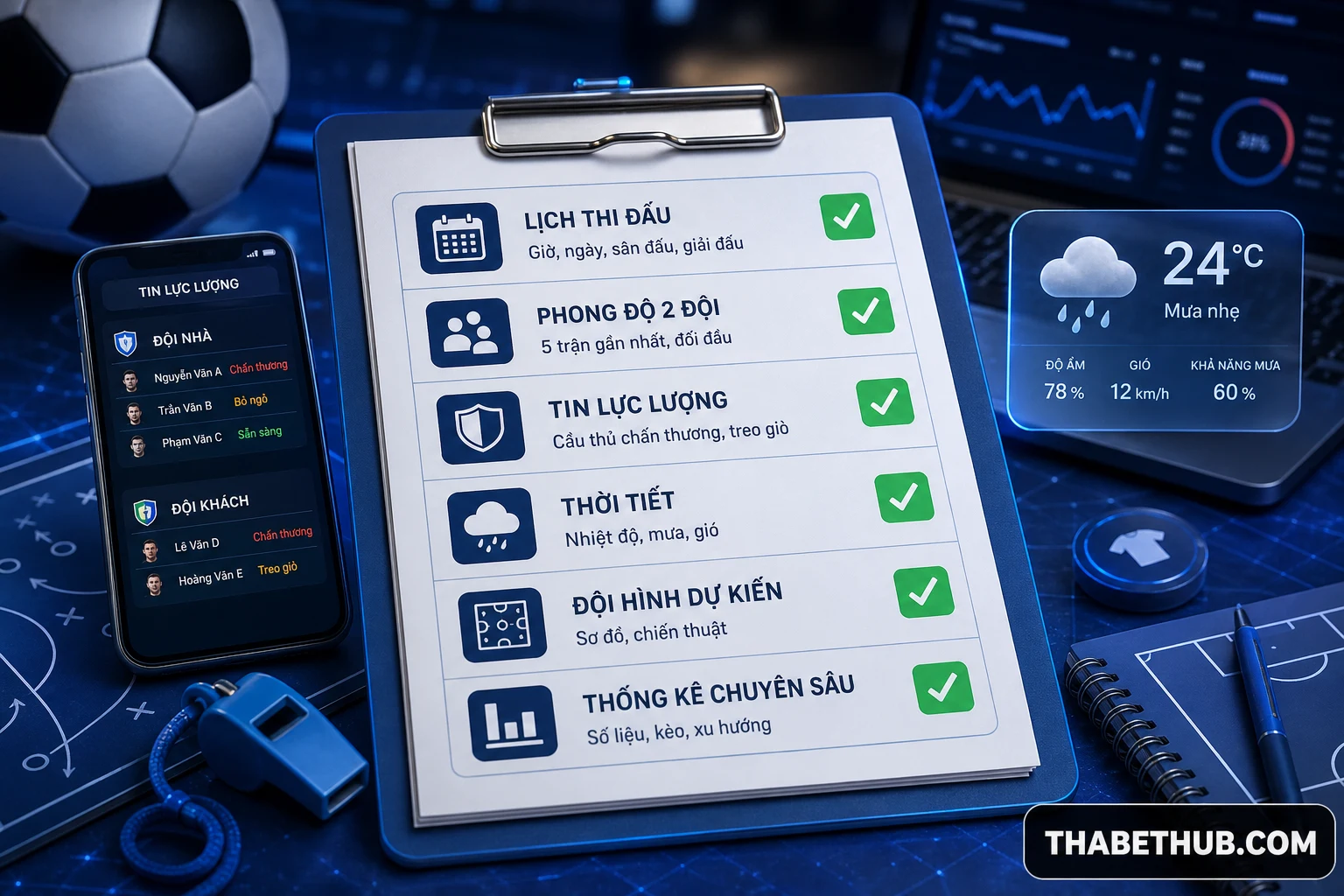 Khung 5 bước trước giờ bóng — minh họa ThabetHub Khung 5 bước trước giờ bóng — minh họa ThabetHub