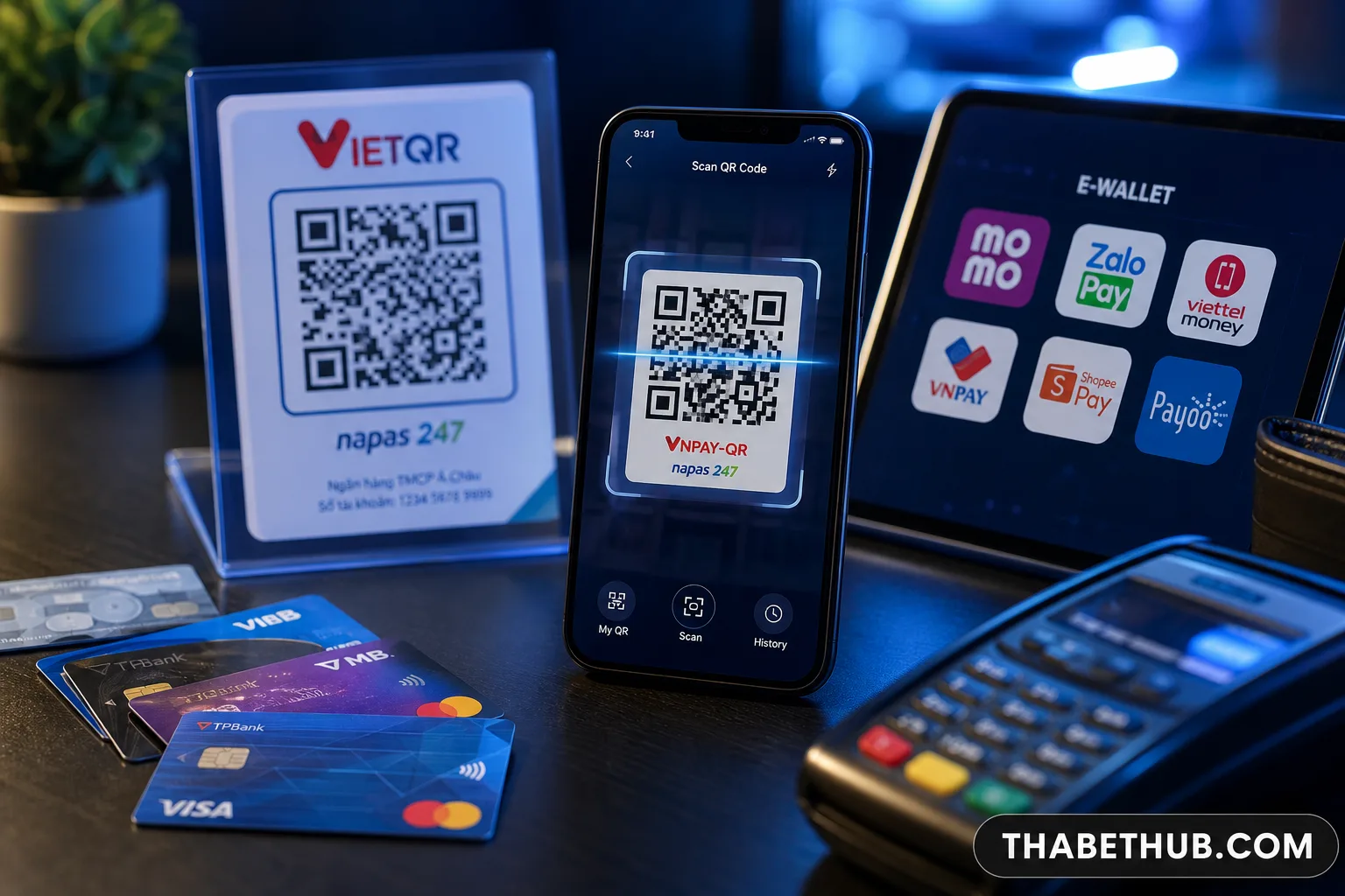 Tổng quan 5 nhóm phương thức thanh toán — minh họa ThabetHub Tổng quan 5 nhóm phương thức thanh toán — minh họa ThabetHub